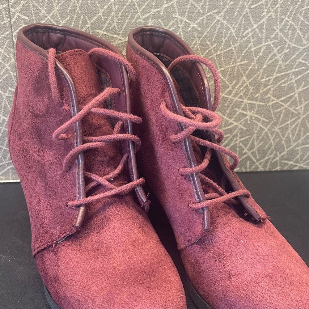 Madden Girl Maroon Lace-Up Boots